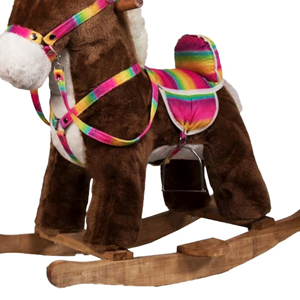 راکر اسب کودک چوبی قهوه ای -اسباب بازی